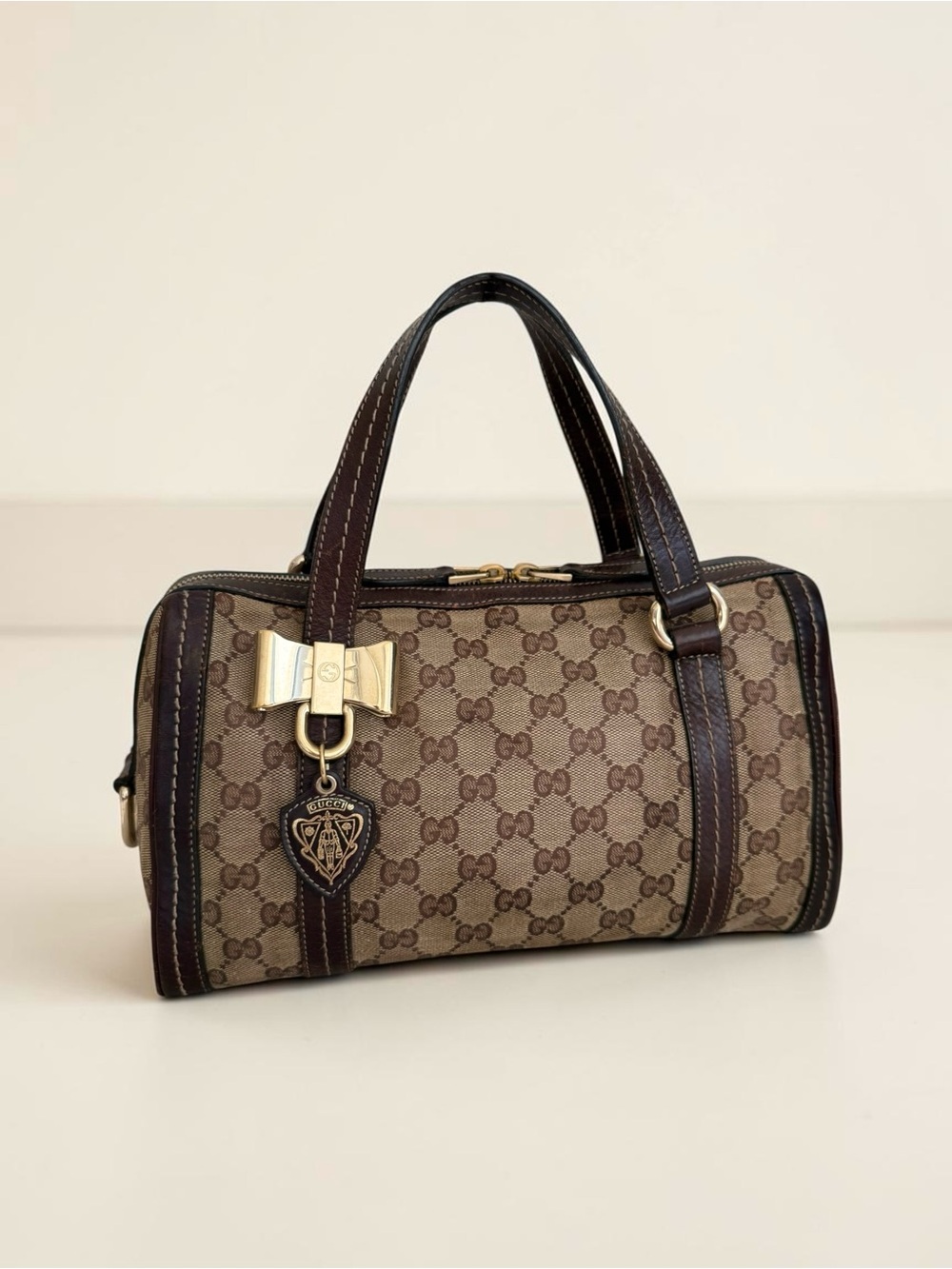 Gucci Brown Duchessa Bow Boston Bag - Picture 13 of 13